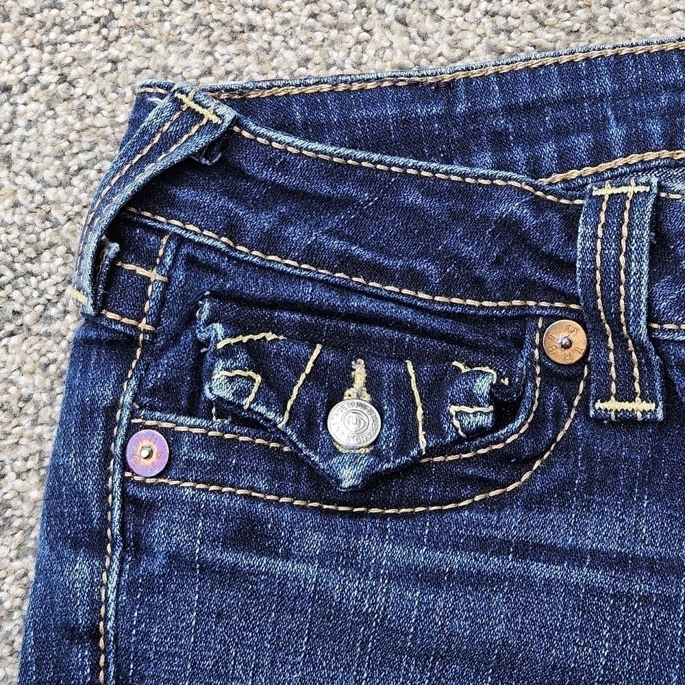 True Religion World Tour JULIE Skinny Jeans MADE IN USA Flap Pockets Size 26 - Picture 4 of 16